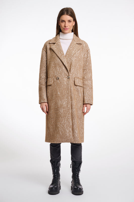 Inge Double Breasted Zip Zag Coat