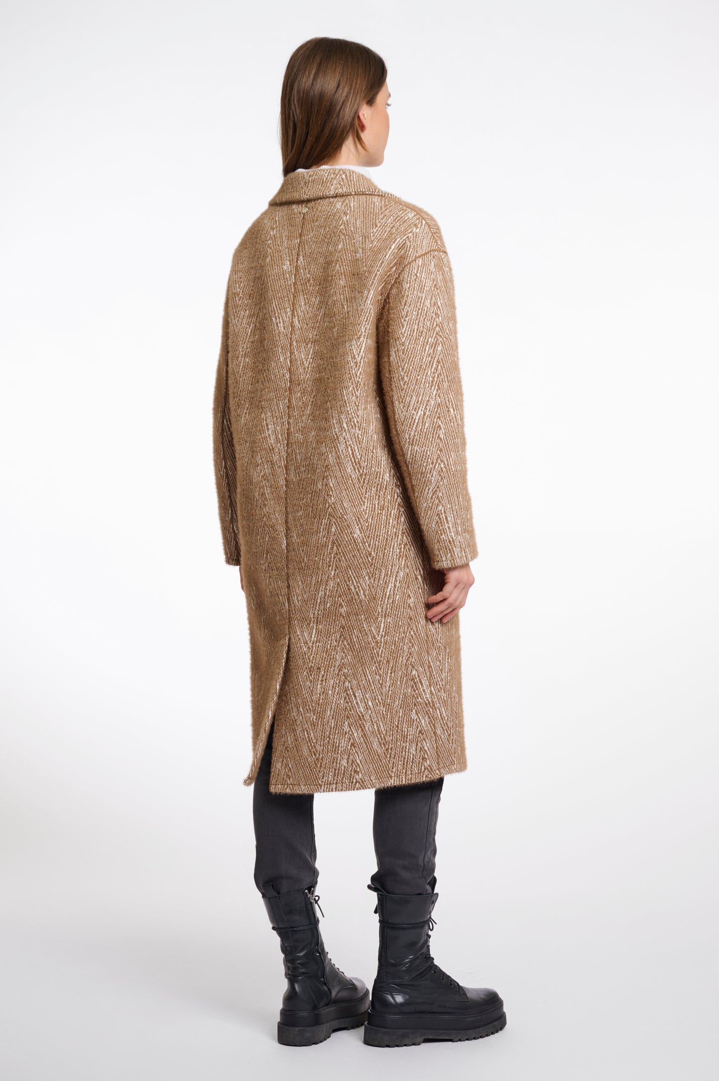 Inge Double Breasted Zip Zag Coat