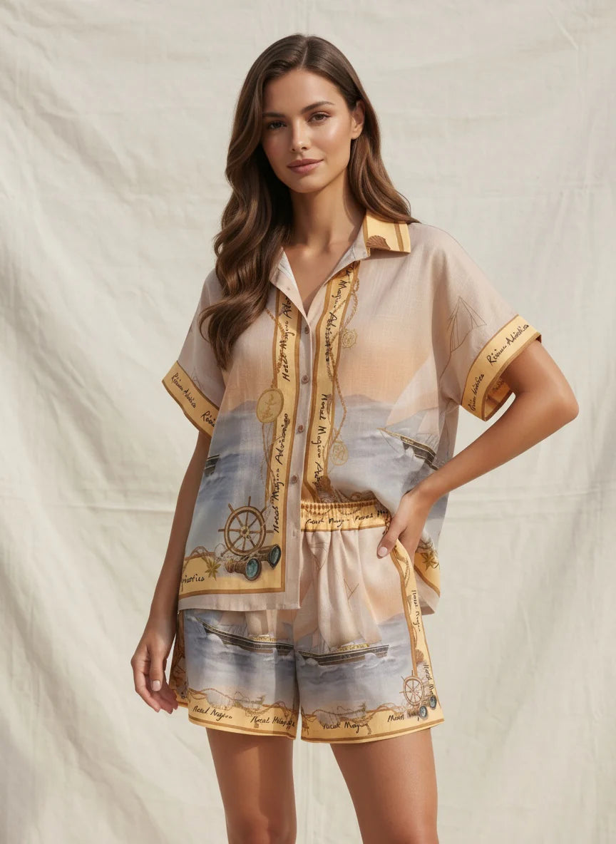 DECK SHORT AND BLOUSE SET