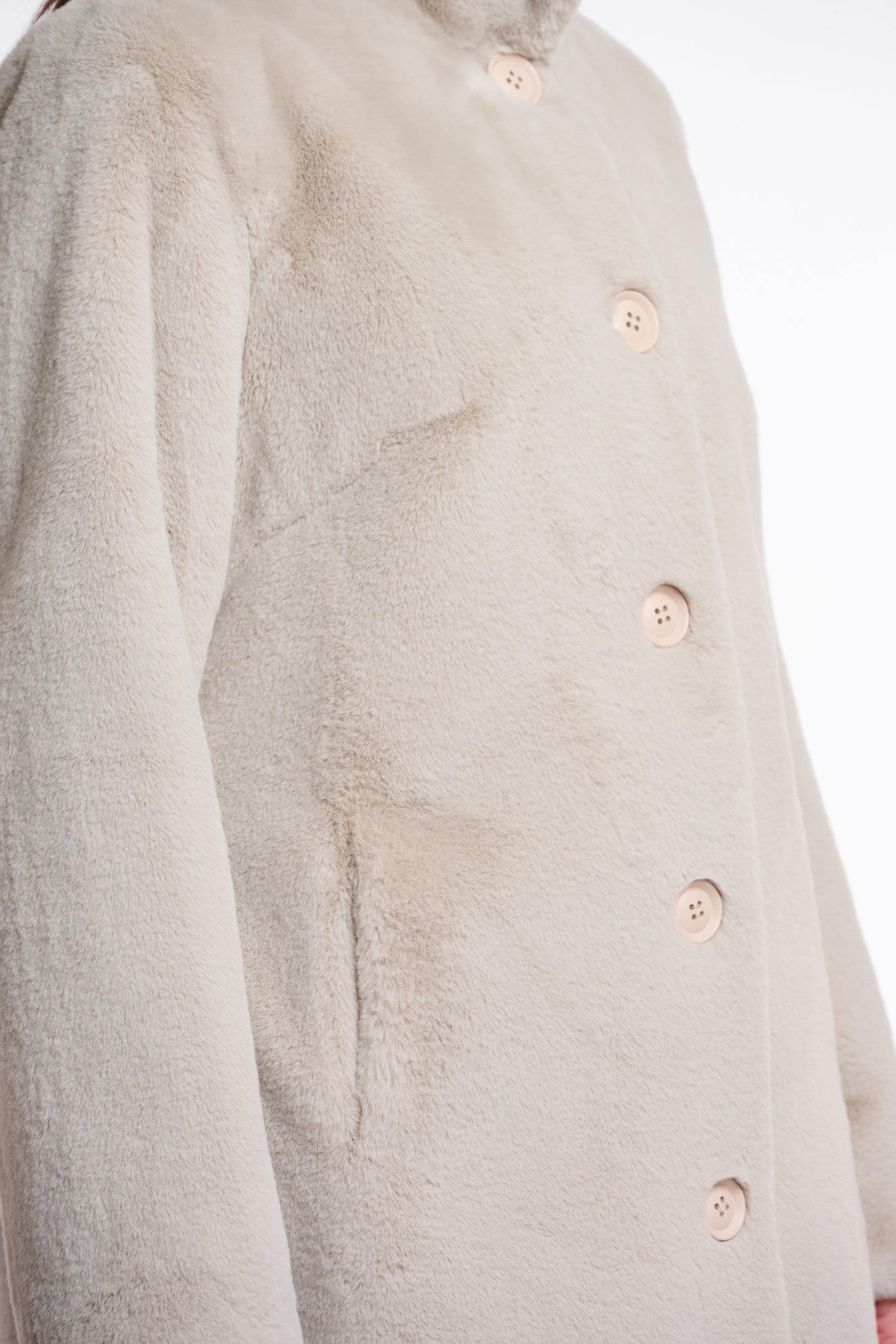 Nonna Single Brested Faux Fur Coat