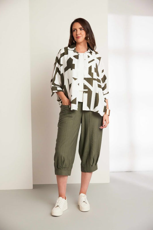 Ora Graphic Print Shirt With Cuff Detail