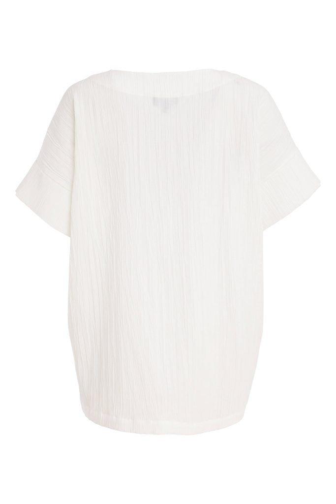 Ora Vee Kneck Placement Print Crinnkle Top