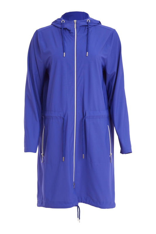Ora Hooded Coat with Drawstring Waist and zip pockets