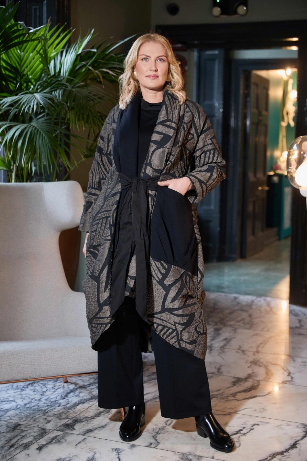 Embossed Jacquard Print Jacket
