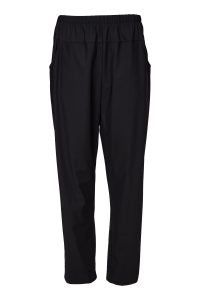 Ora Black Elastic-Waist Trousers with Pockets