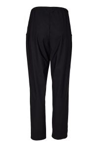 Ora Black Elastic-Waist Trousers with Pockets