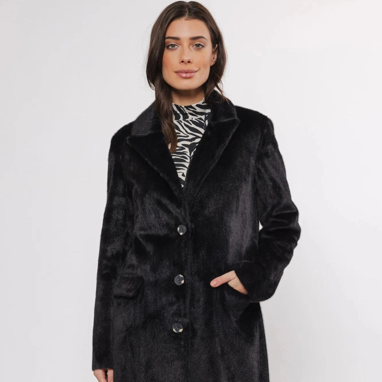 Saami Single Breast Fur Jacket