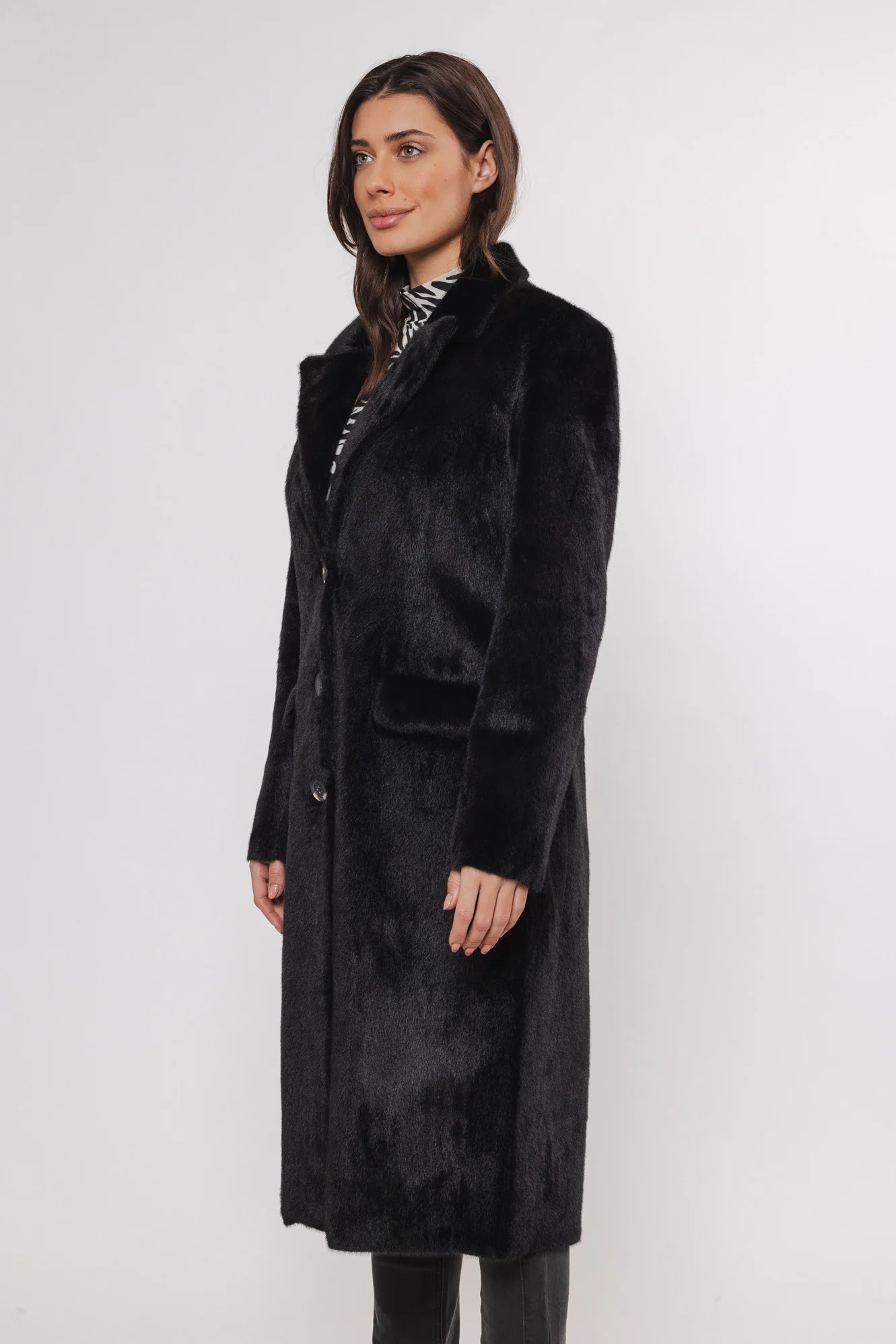 Saami Single Breast Fur Jacket