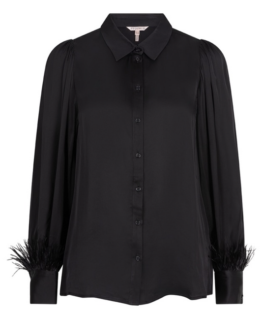 Black Feather Blouse