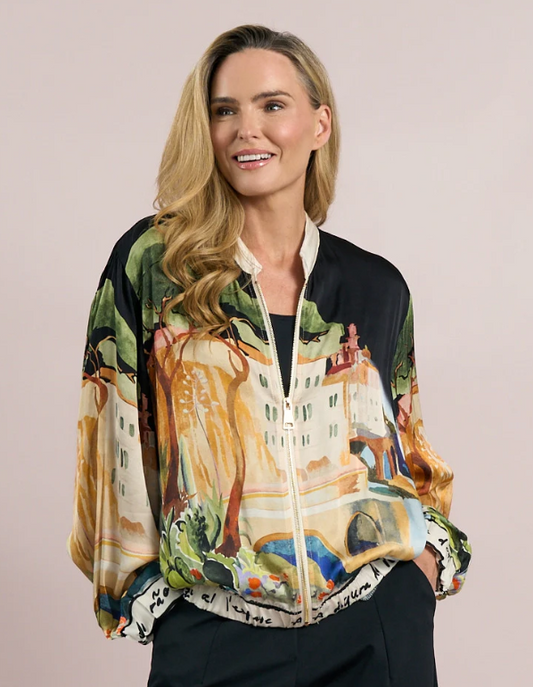 Print Bomber Jacket