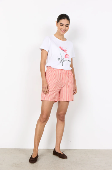 Soya Concept Round Neck T-Shirt with Floral Print