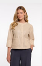 Abou Faux Leather Jacket with 3/4 sleeve