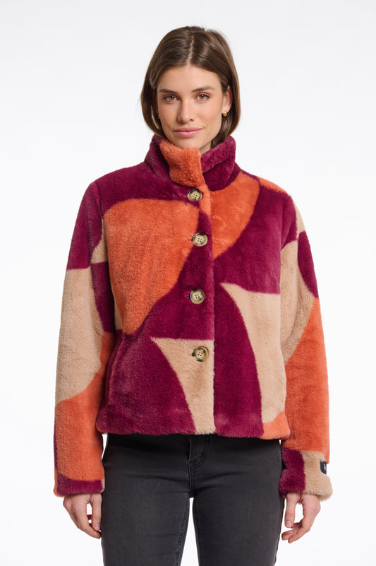 Vie Single Brested Faux Fur Jacket