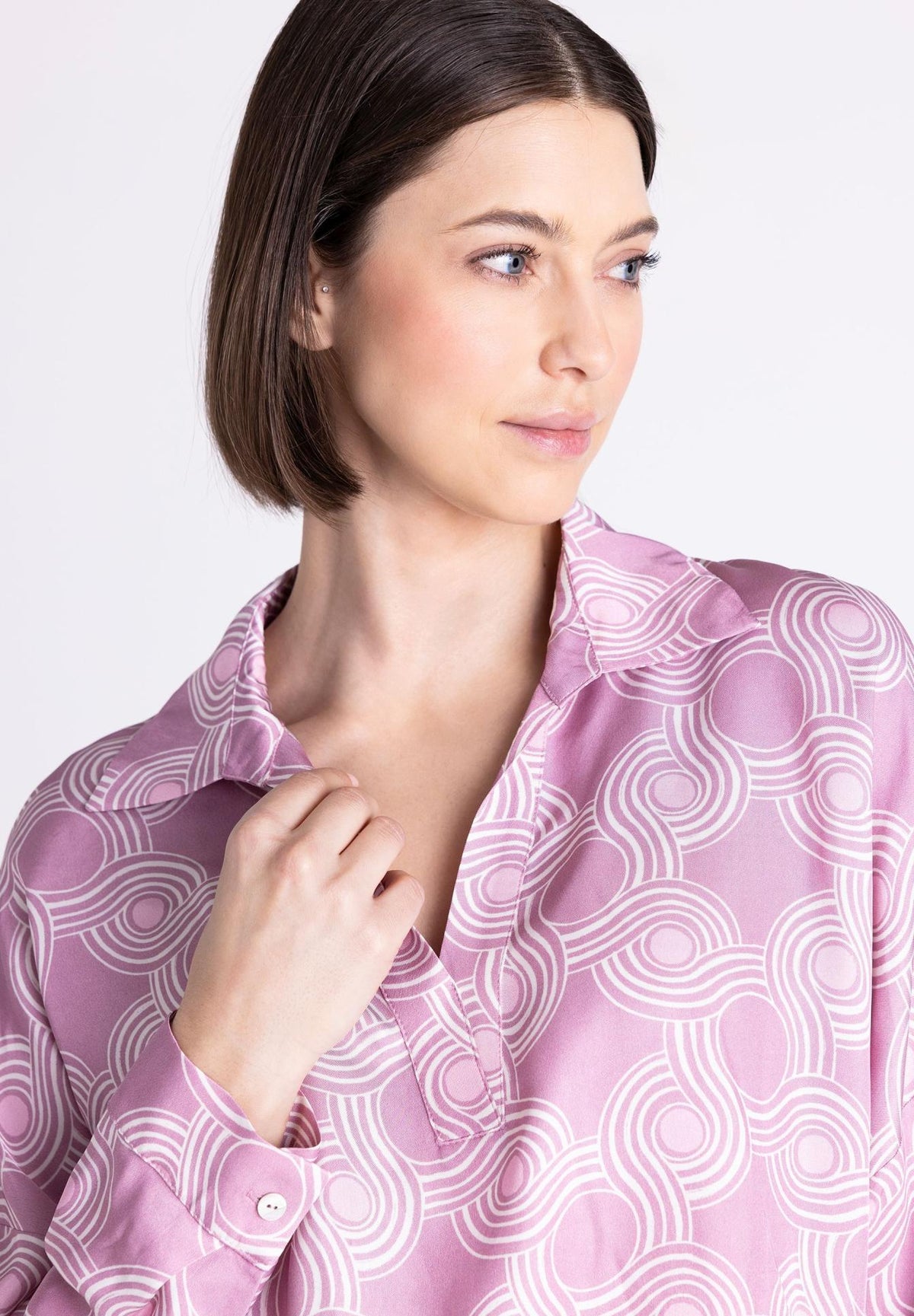Pink Geometric Print Blouse
