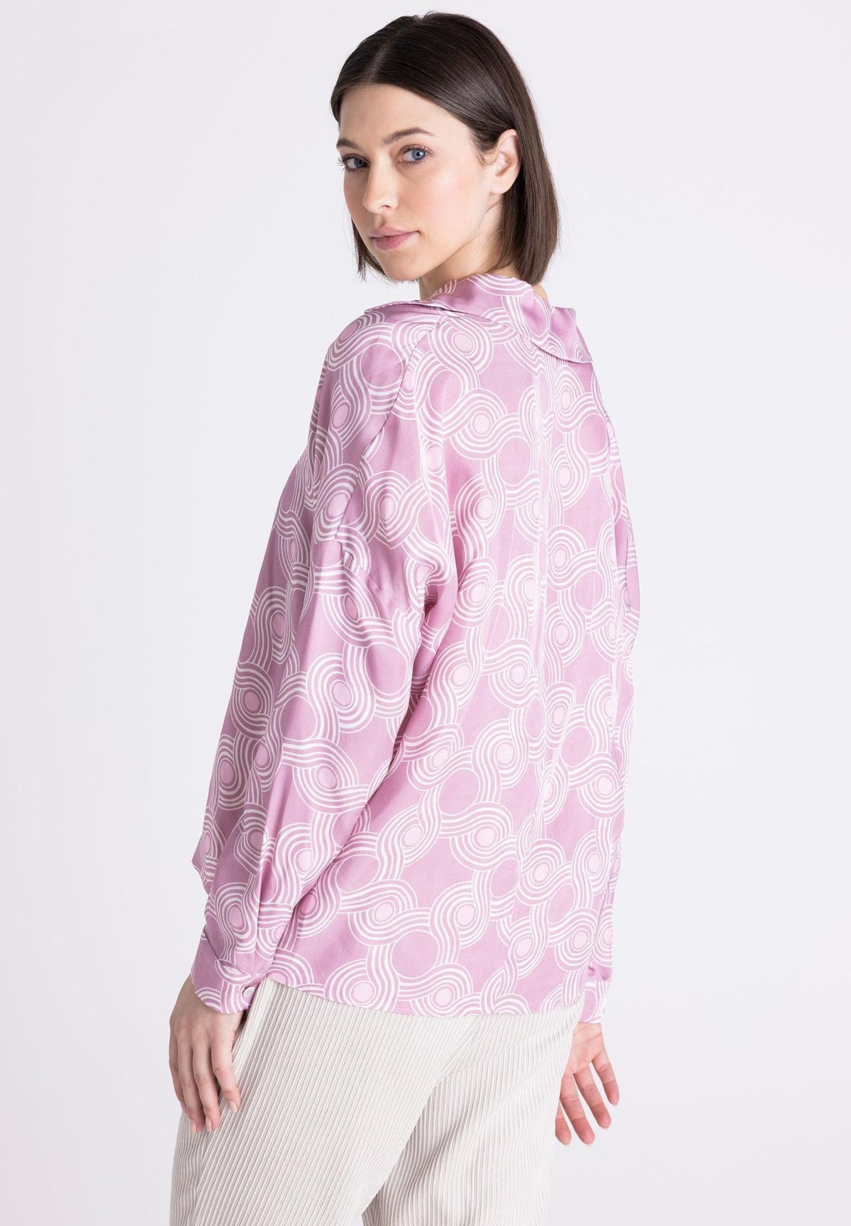 Pink Geometric Print Blouse