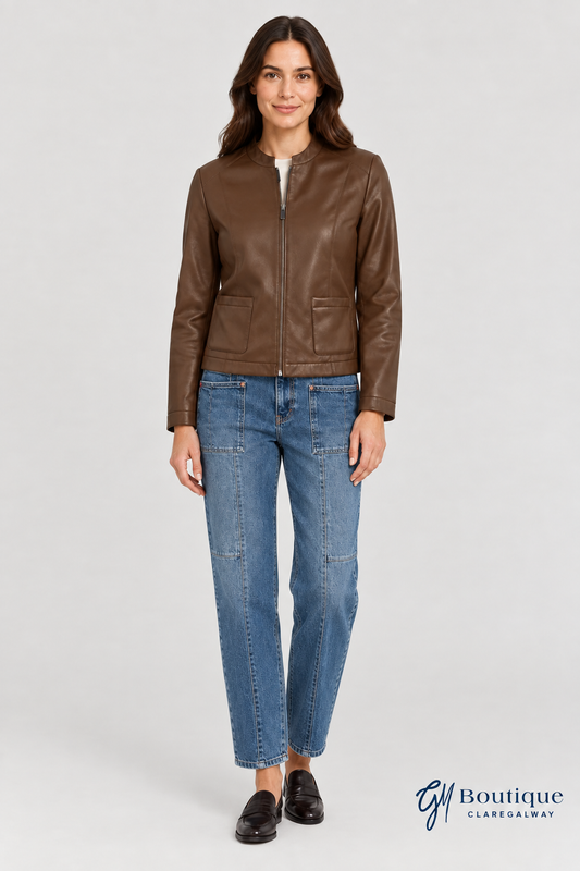 Women's Chocolate Zip-Front Jacket