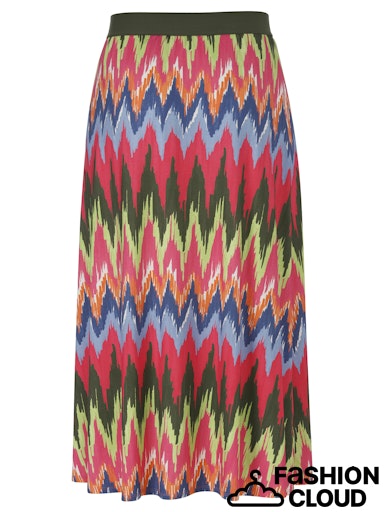 MULTICOLOUR FLOWY MIDI SKIRT