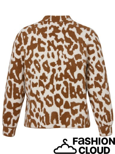 Brown & Cream Leopard Print Cardigan
